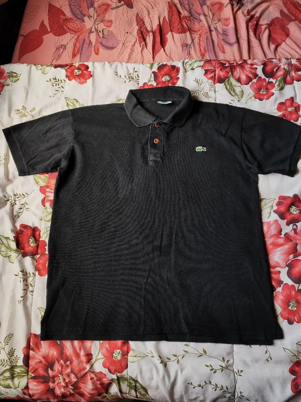 Polo Lacoste Preta Tamanho-M - Foto 2