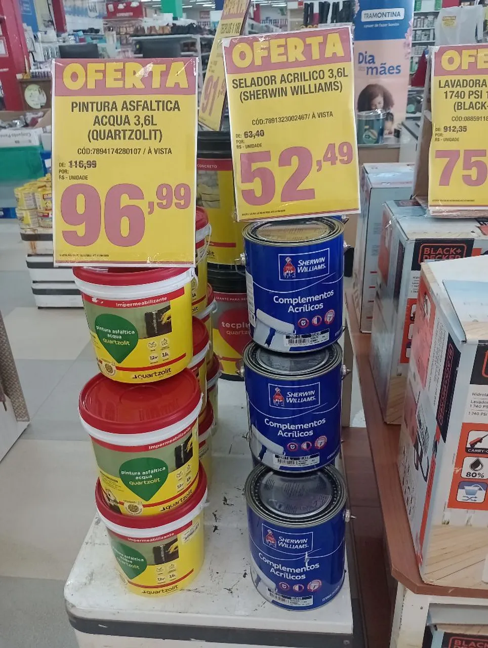 Tintas e Selador Acrílico em Oferta - Quartzolit e Sherwin Williams