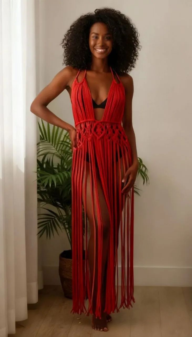 Vestido em macramê atacado / varejo