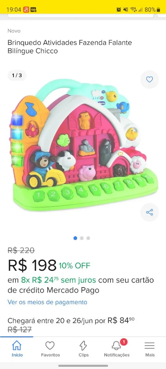 Brinquedo Atividades Fazenda Falante Bilíngue Chicco
