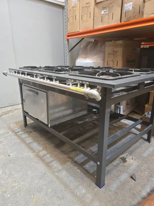 Fogão Industrial 6 bocas 40x40 Queimadores Duplos Com Forno - Foto 3