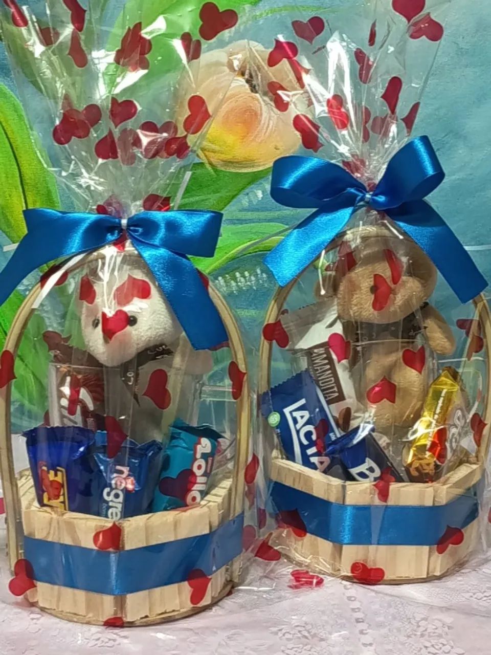 Cesta Pelúcia com Xícara e Bombons