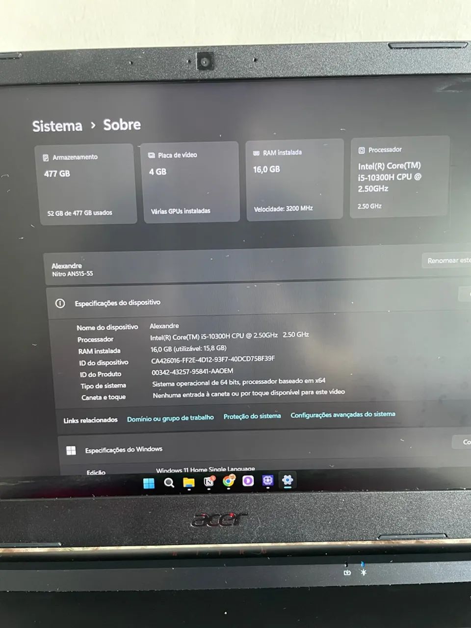 Notebook Gamer Acer Nitro 5 - Foto 2