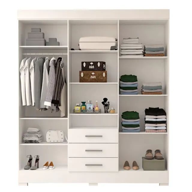 Guarda Roupa Débora Branco 6Pts C/ Espelho ACP - Entrega Rápida!  - Foto 2