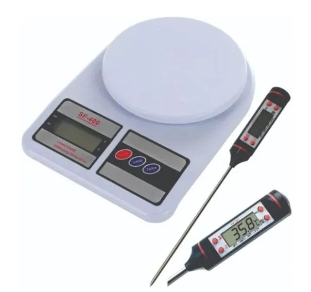  Balança Digital Cozinha Até 10 Kg + Termômetro Culinário Top   Arduino Automação COD-AP96