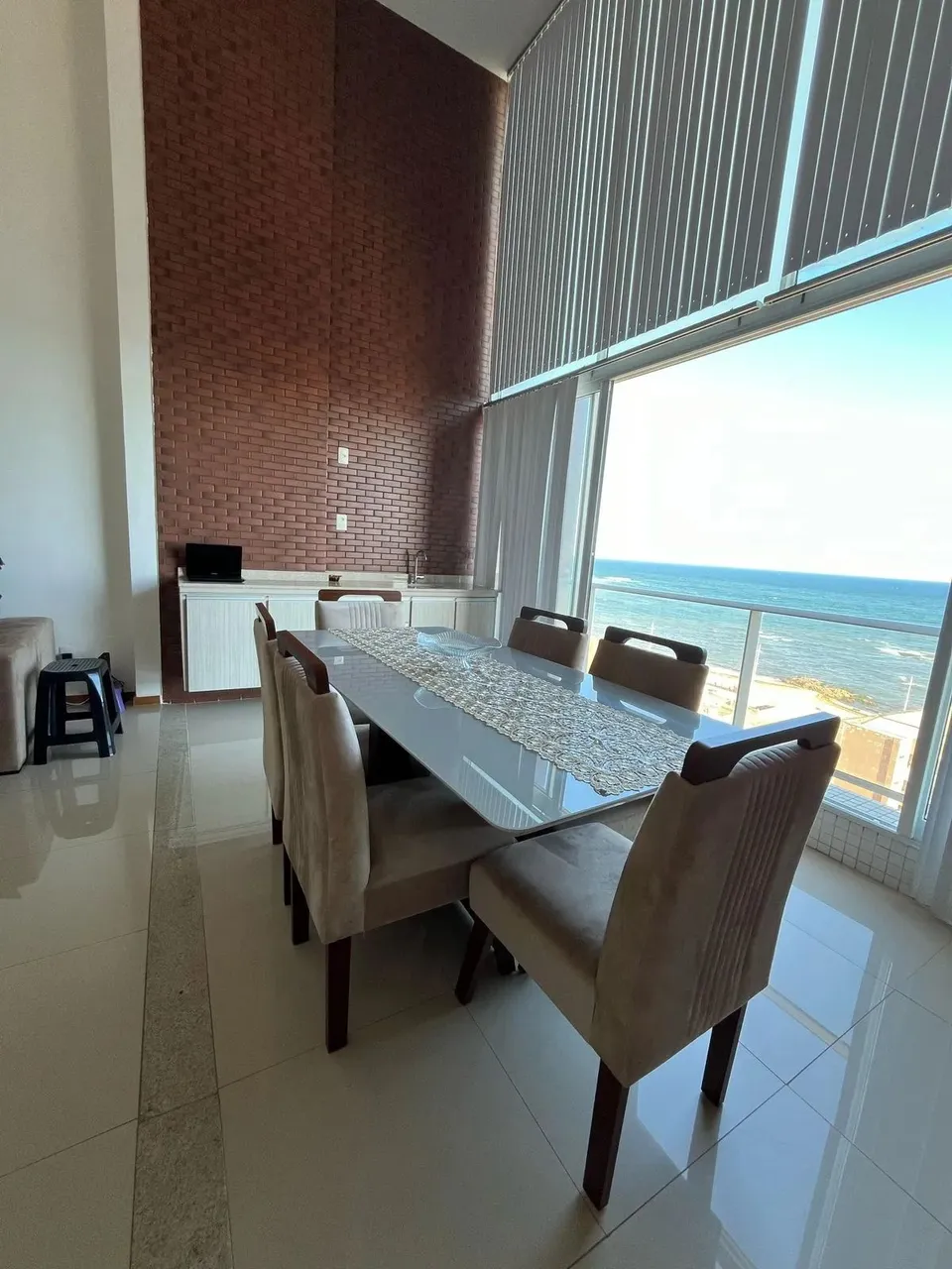 Loft vista mar, Seven Residence quarto e sala, varanda goumert.