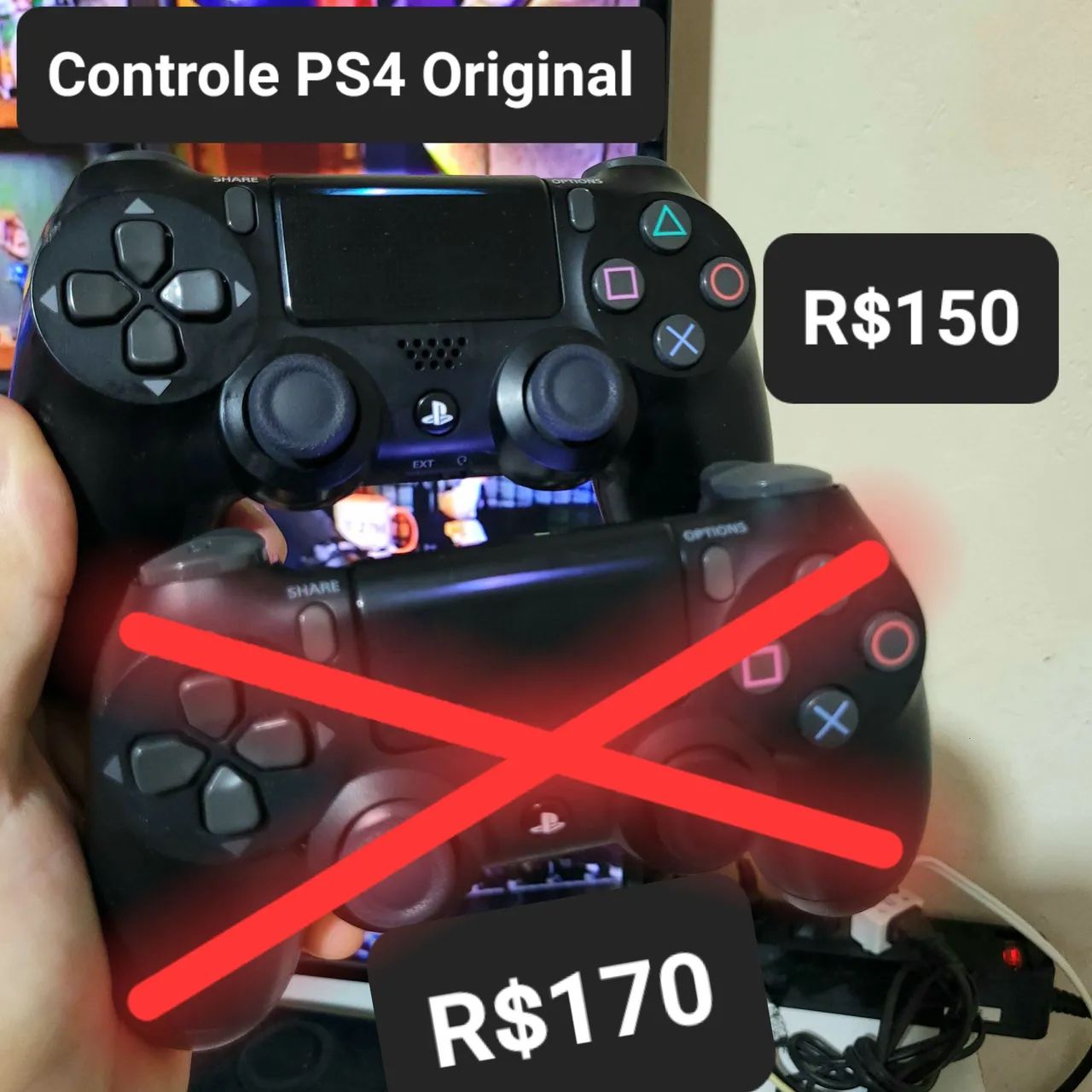 Controle de PS4 Original - Preto Funcionando Perfeitamente