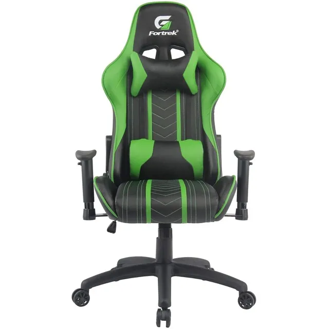 Cadeira Gamer Fortrek Black Hawk Preta/Verde, Reclinável, Ajuste Altura Braço - WZetta
