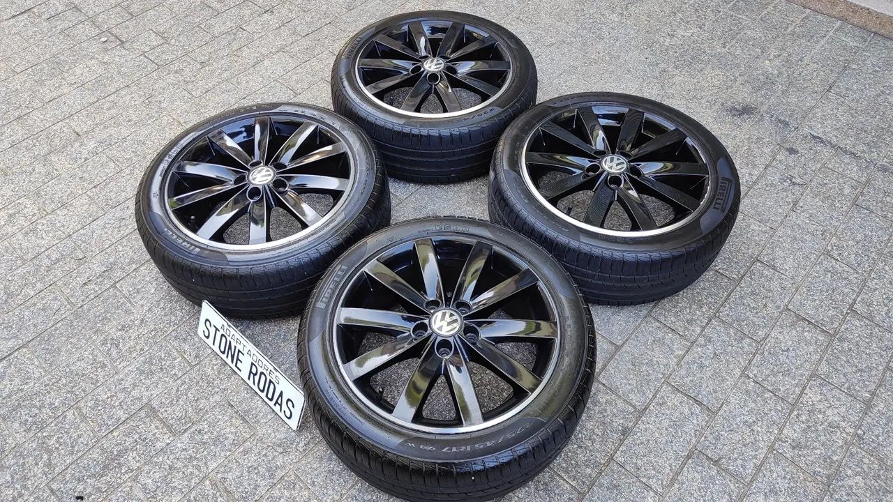 Rodas vw Jetta aro 17" 5x112 com pneus  - Foto 3