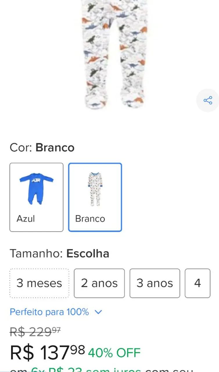 Macacão Carters Menino Com Zíper - Foto 3