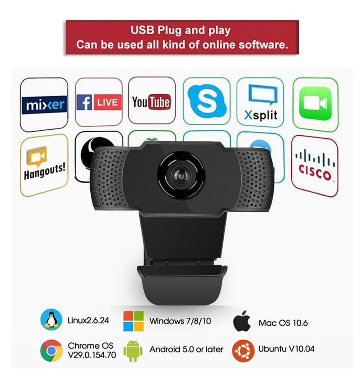 Webcam Full HD com Microfone Integrado - Foto 3