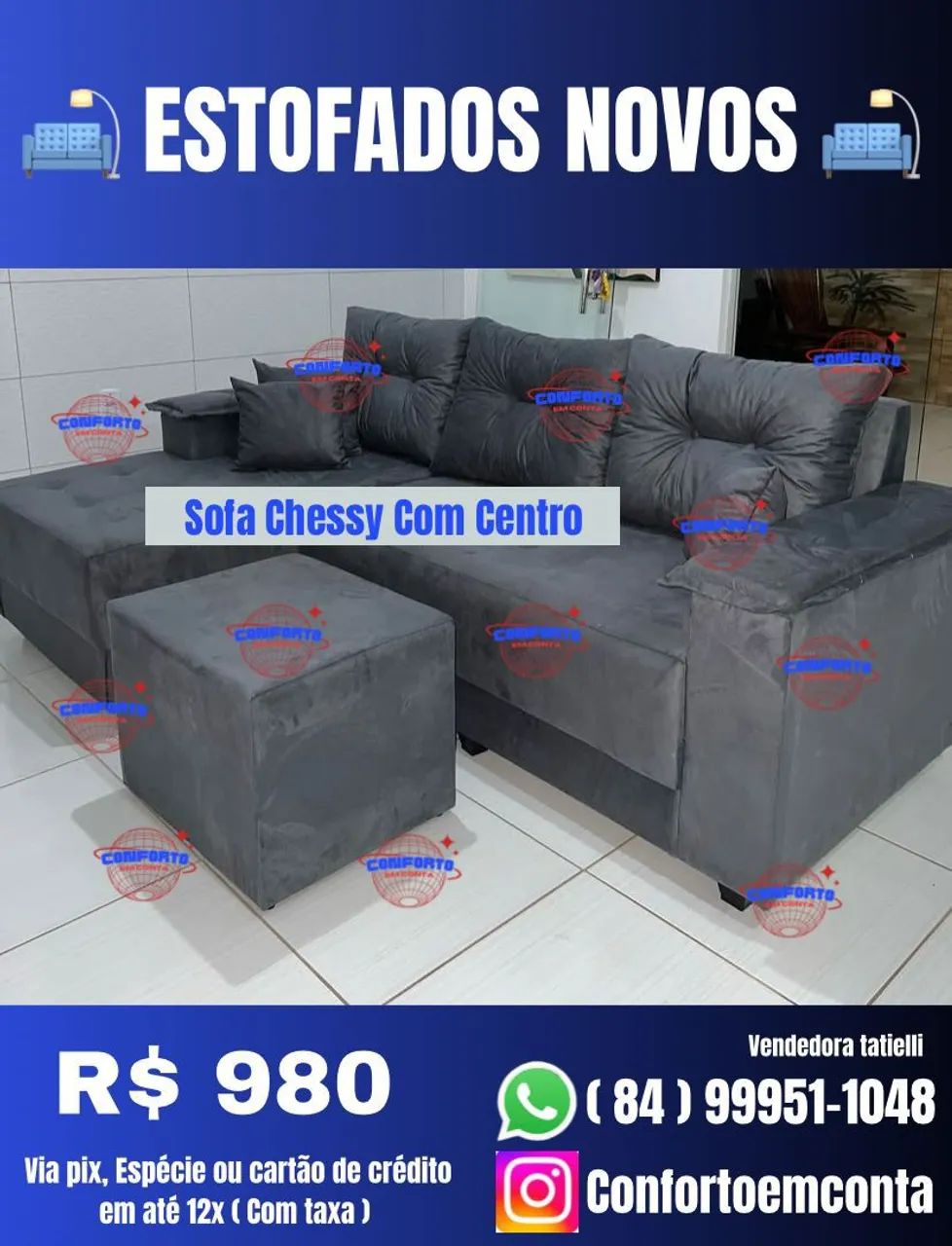 Sofá Chessy Com Centro - Novo diretamente da fábrica  - Foto 3