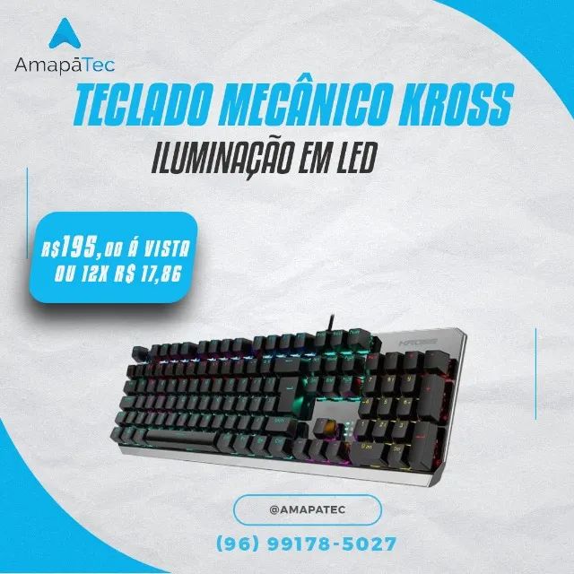 Teclado Gamer Kross Randgrid Rainbow Mecânico KE-KG155
