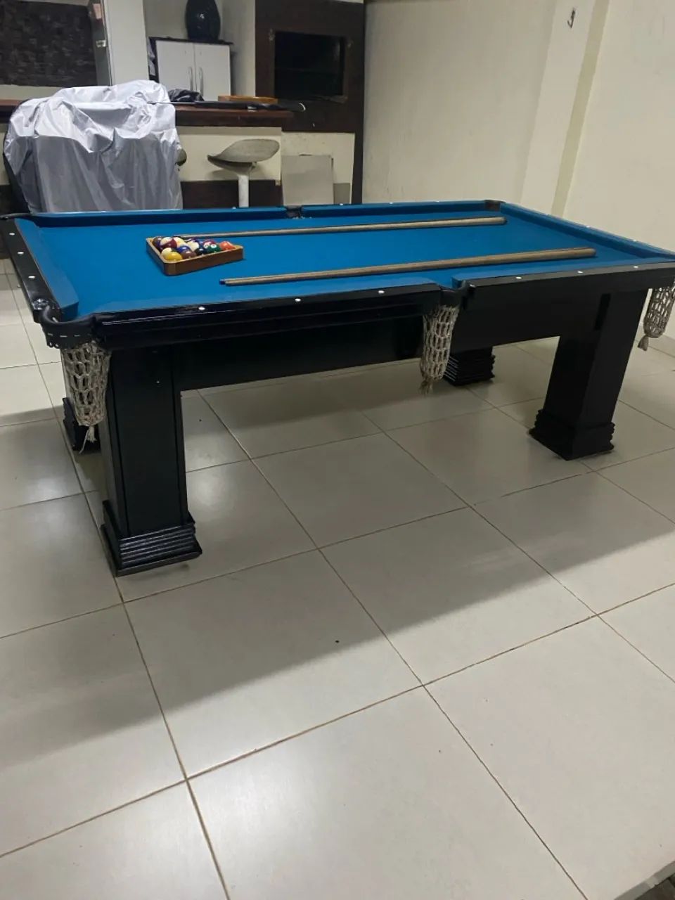 Mesa sinuca - pedra ardósia- jogo bola - taqueira - parcelo no cartão crédito  - Foto 5