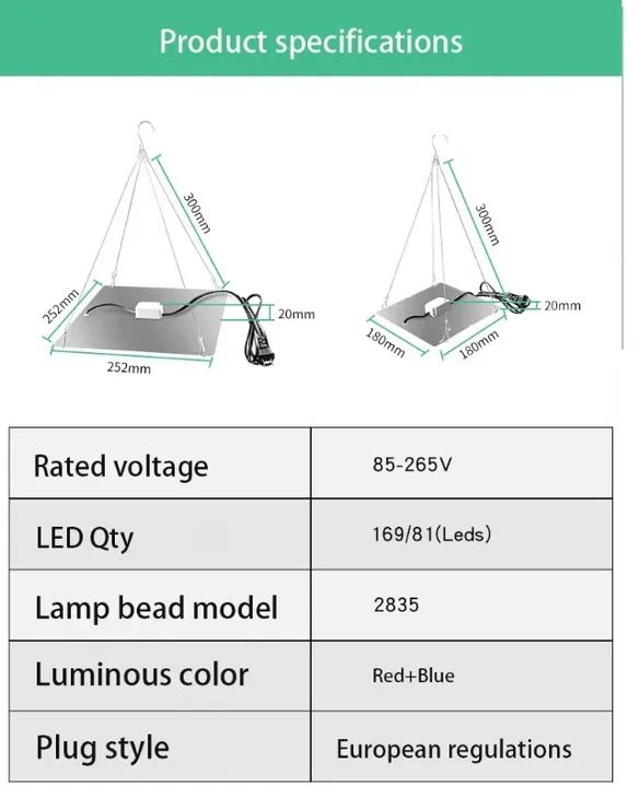 Painel Grow Cultivo Red/Blue Full Spectrum 169 leds 2000W - Foto 3