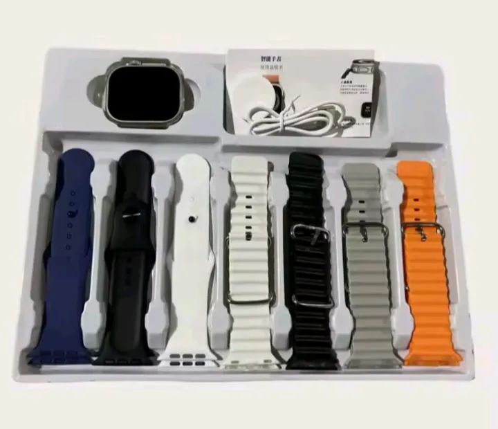 Relógio inteligente Smartwatch Ultra 3 com 7 pulseiras e carregador - Foto 5