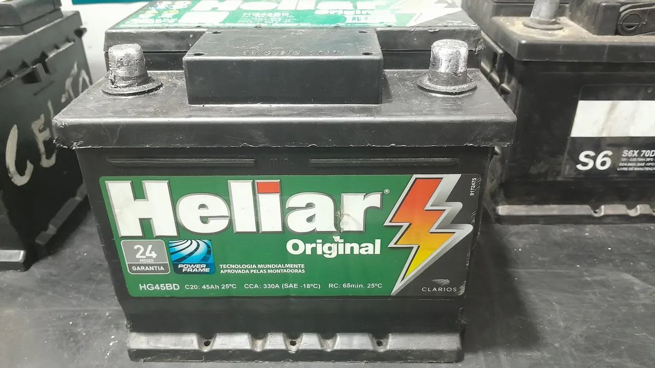 Bateria Heliar 45Ah - semi nova - em boas condições 