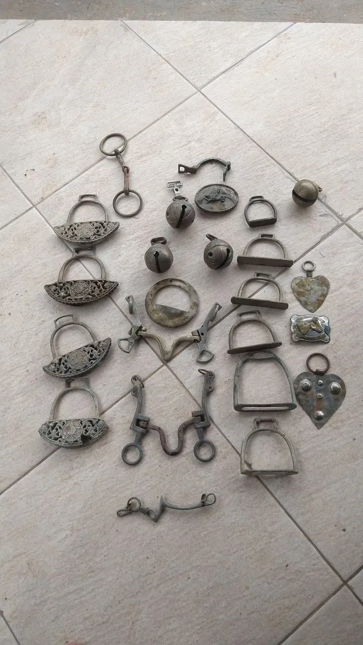 Conjunto de Aparelhos Antigos de Cavalo
