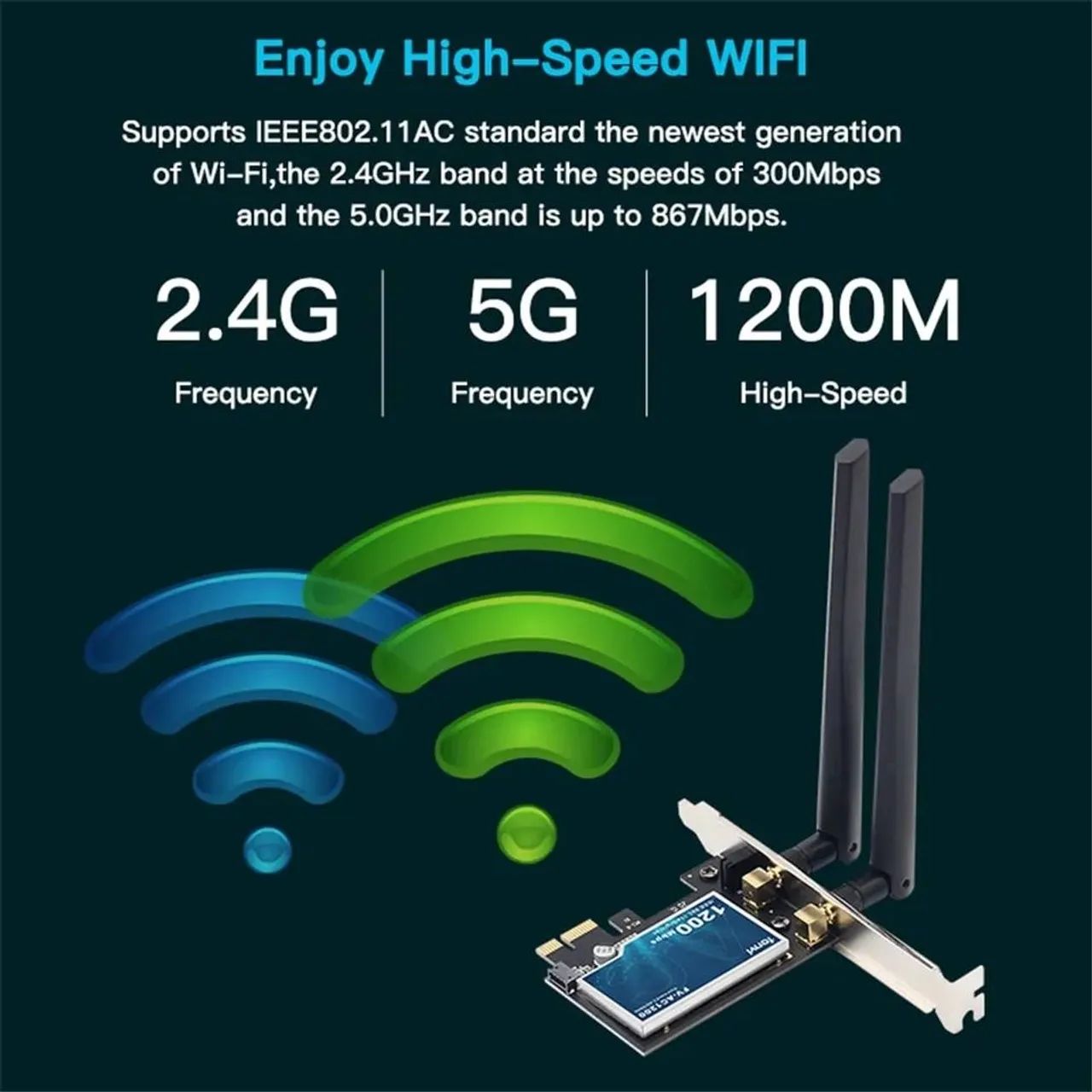 Adaptador Wifi e Bluetooth Dual bando Fenvi AC-1200 - Foto 4