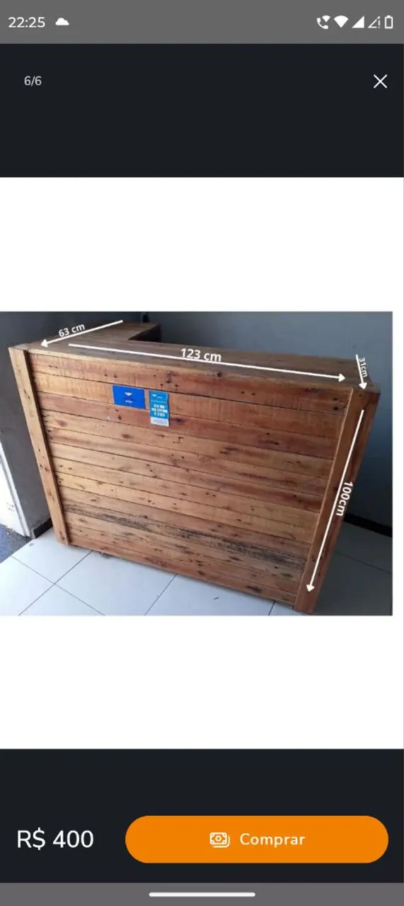 Balcão para comércio de palete
