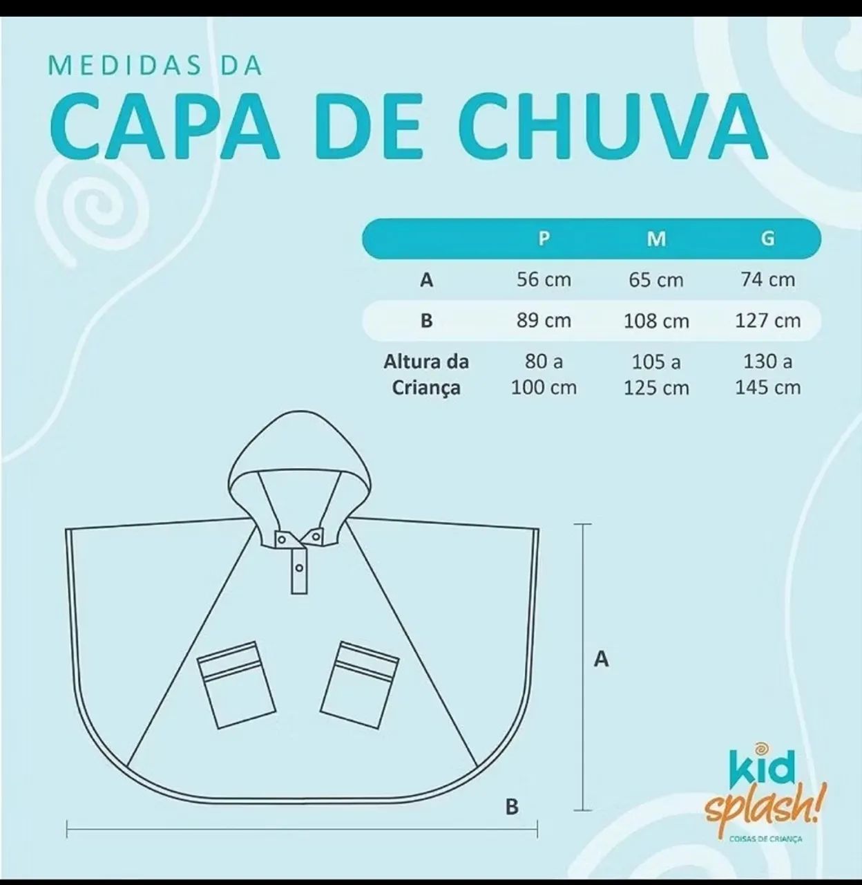 Capa de chuva capuz kid splash - Foto 2
