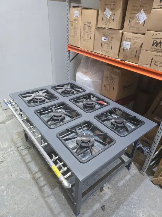 Fogão Industrial 6 bocas 40x40 Queimadores Duplos Com Forno - Foto 6