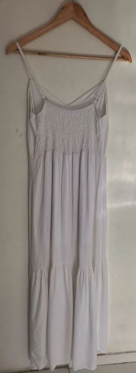 Vestido Branco Longo Viscose - Foto 4
