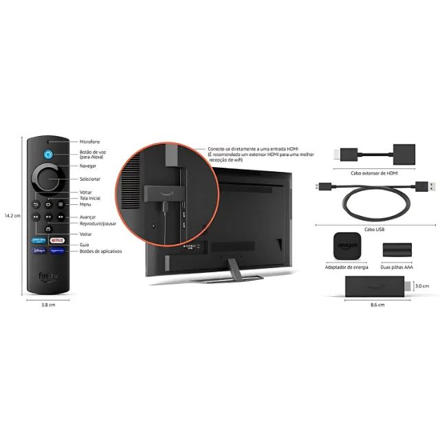 Fire TV Stick Amazon 1ª Geração | Alexa Integrada | Transforme Sua TV em Smart TV - Foto 3