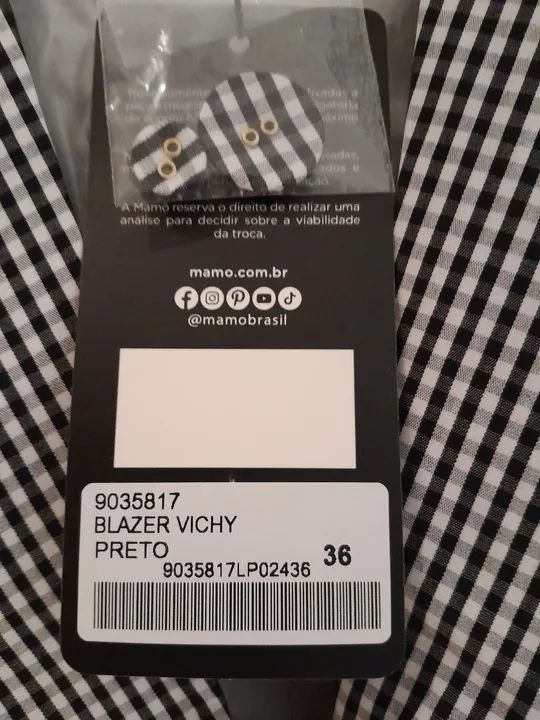 Blazer feminino xadrez - loja Mamô - Foto 3
