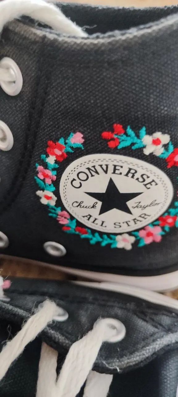 Converse All Star bordado floral - Foto 4