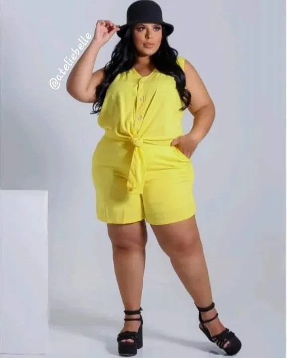 Conjunto Shorts e Blusa Amarelo - Novo!