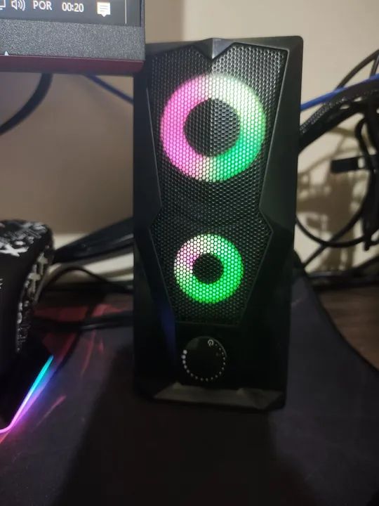 Caixa de Som Multilaser 2.0 para Computador com LED RGB