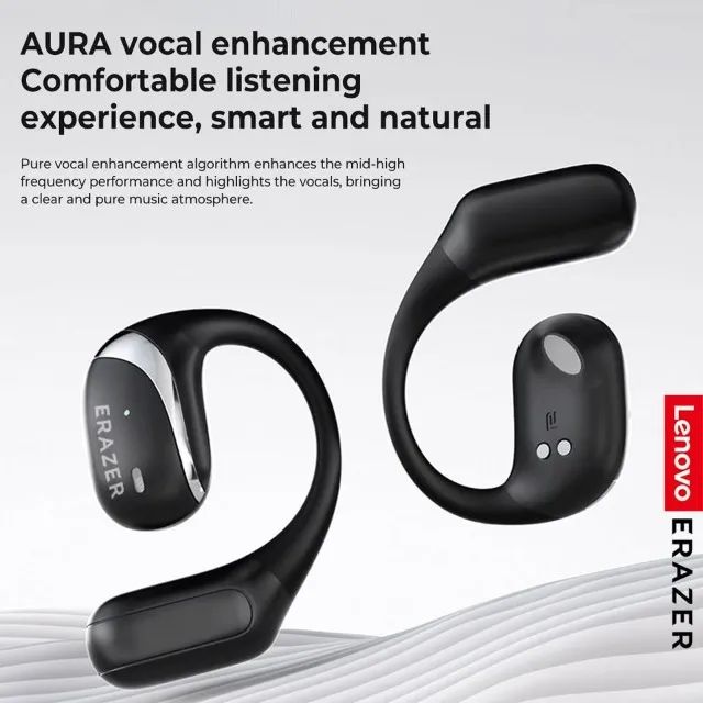 Fone sem fio Lenovo Arazer|Gancho AURICULAR especial p/esportes/Graves++/12+60 hrs bateria - Foto 6