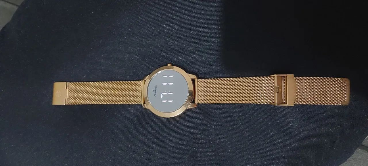 Relógio Digital Feminino Dourado/Rosé Usado - Foto 4