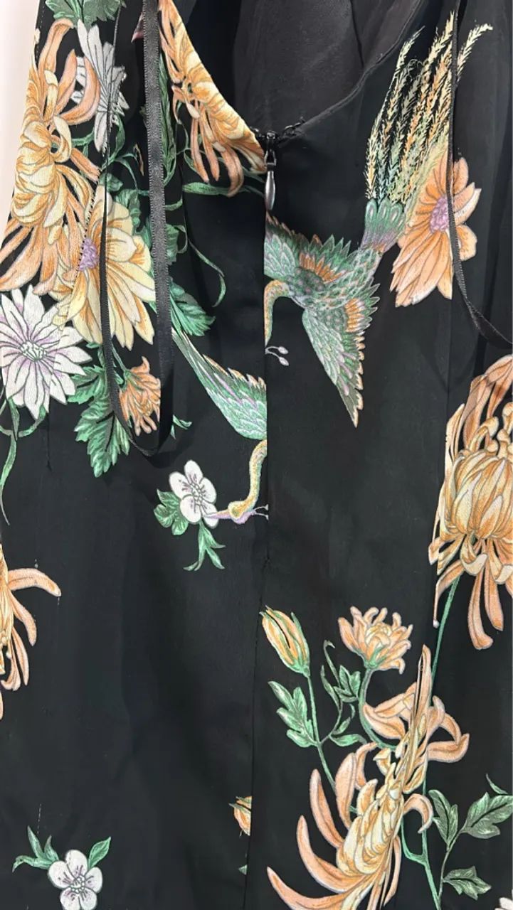 Vestido Floral Preto kimono Forever 21 - Foto 3