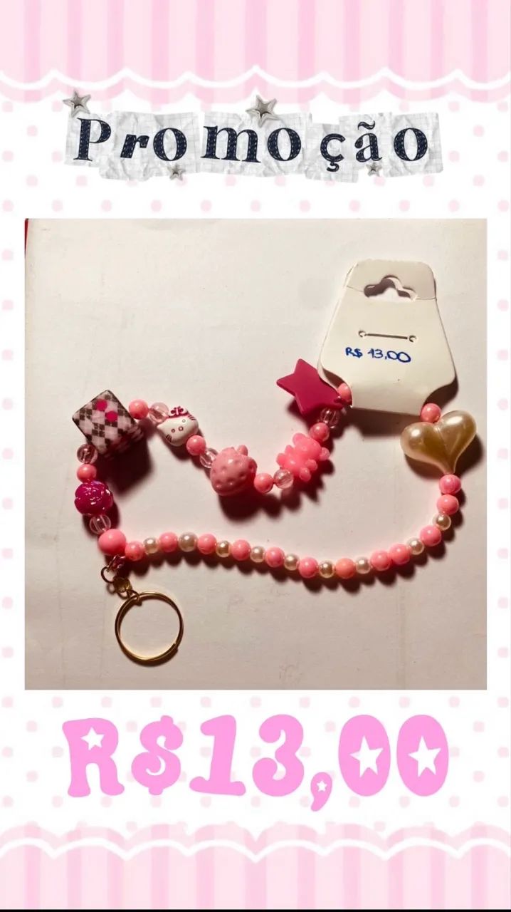 Chaveiro rosa de miçanga ?