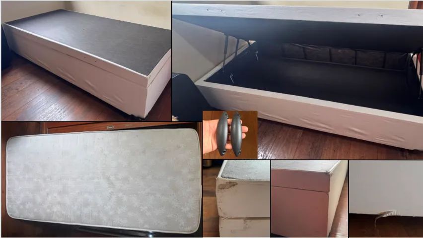 Cama Box Baú Solteiro + Colchão (Delta Light D30 Pillow Top)
