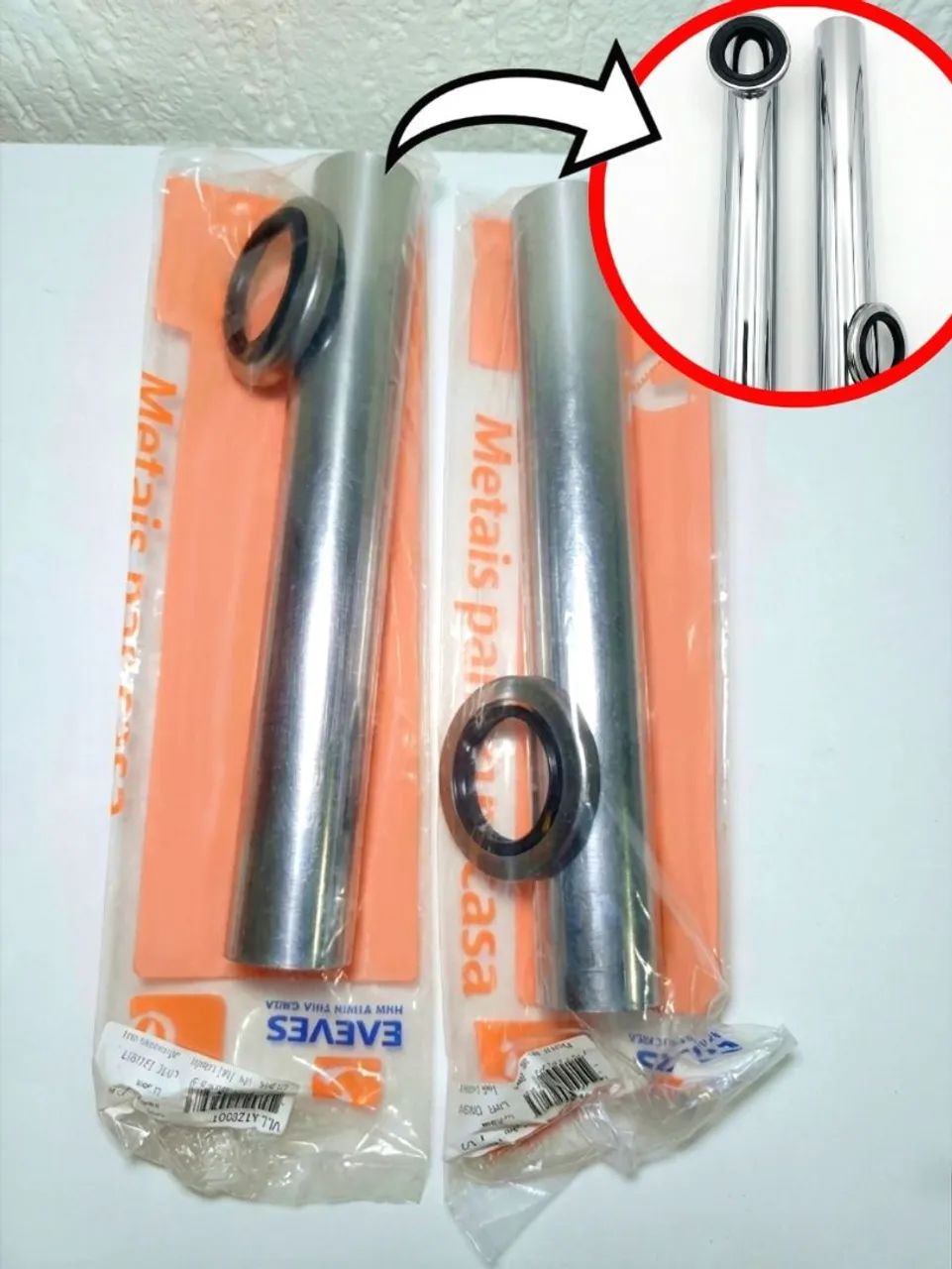 Kit 2 Tubos De Ligação Inox Cromado 25cm Esteves - Novo