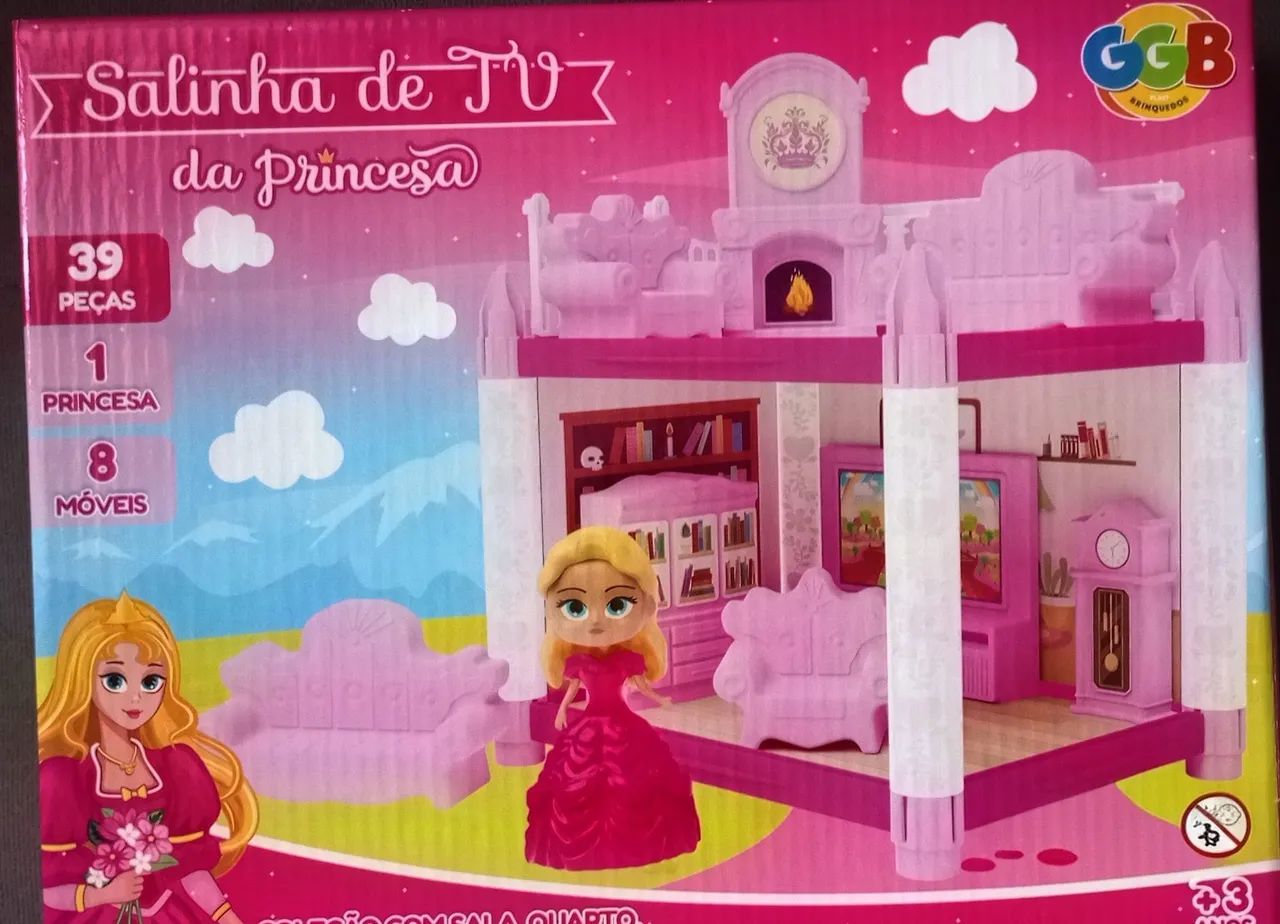 Salinha De TV Da Princesa Com 39 Peças E 1 Boneca Princesa Novo