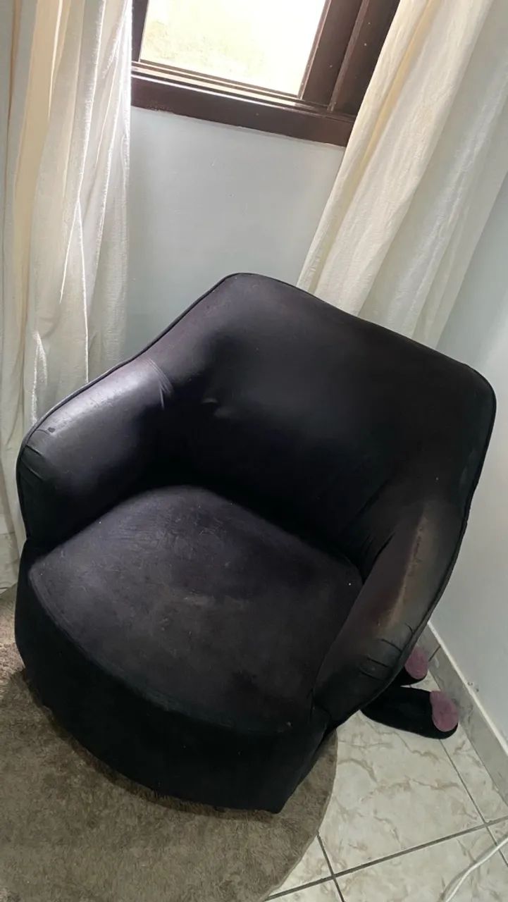 Poltrona veludo preta  - Foto 2