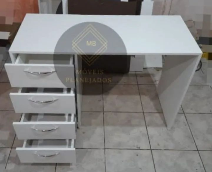 Mesa nova  para escritório 100% MDF branco  - Foto 2