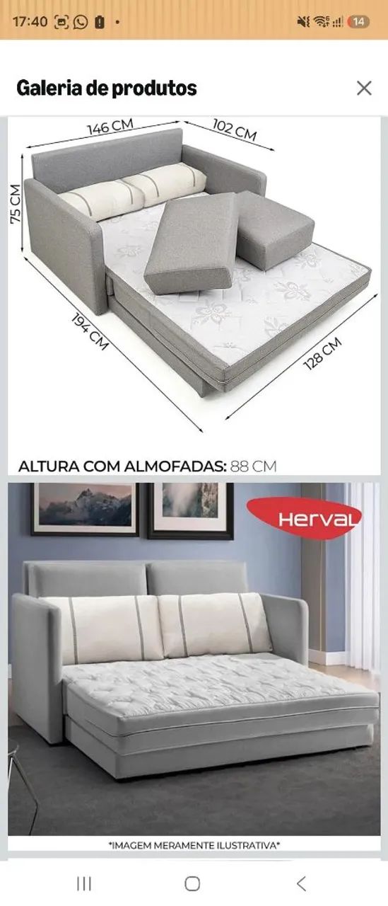 Sofá cama casal - muito bem conservado  - Foto 4