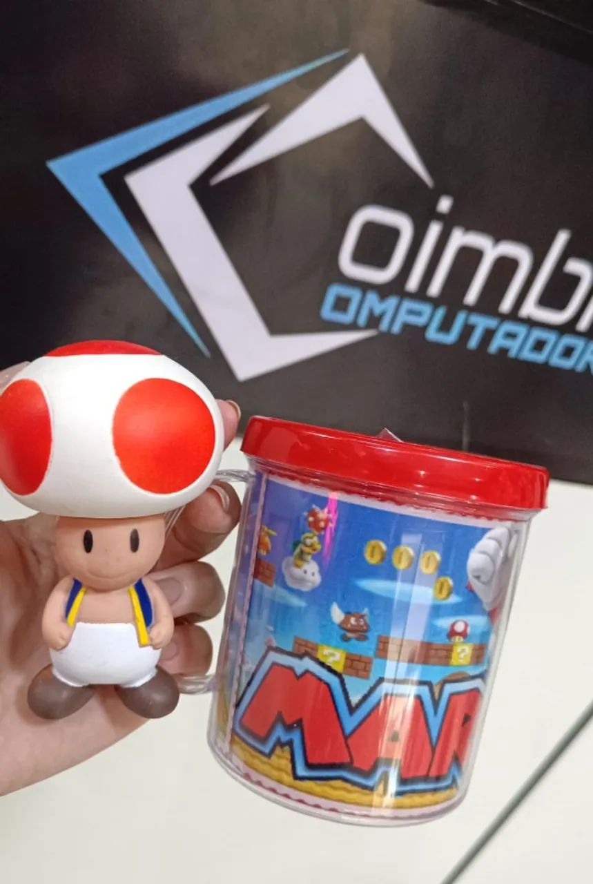 Boneco Toad Com Caneca Personalizada -Cogumelo da Colecao Super Mario Loja Coimbra Entrega - Foto 2