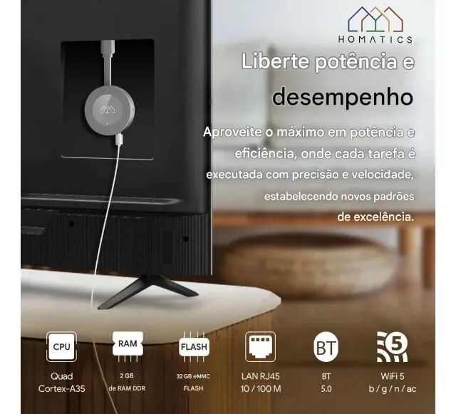Homatics Dongle G 4K - 32GB - Chromecast Google TV Integrado - Foto 3