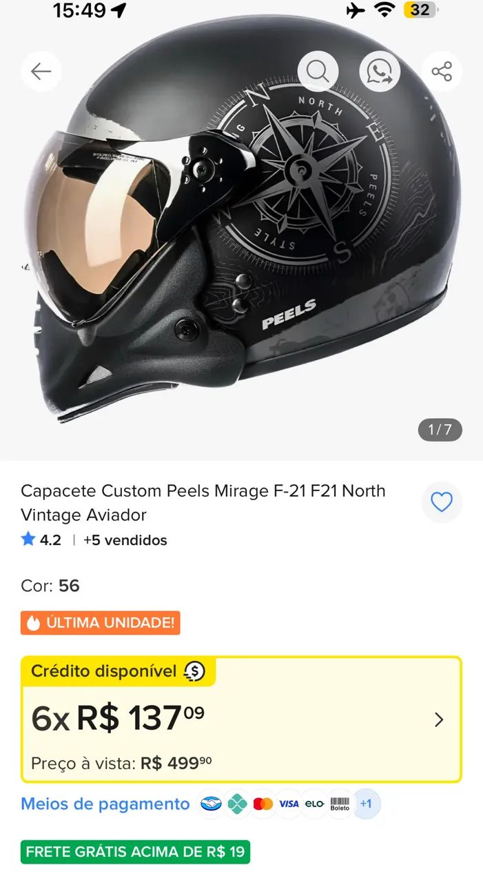 2 Capacetes Da marca Peels  - Foto 5