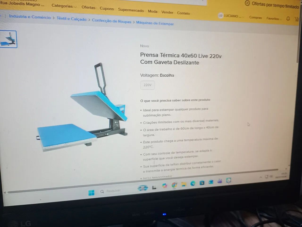 Vendo prensa plana 40x60 Live