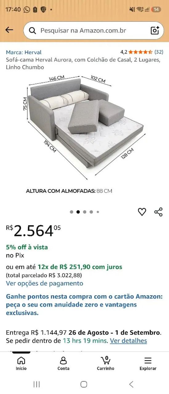 Sofá cama casal - muito bem conservado  - Foto 5