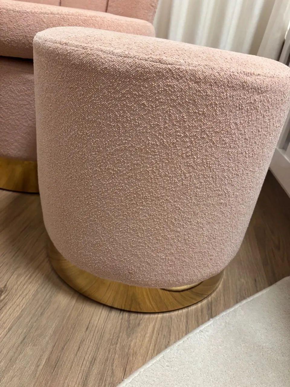 Poltrona petala fixa com puff rosa - Foto 5