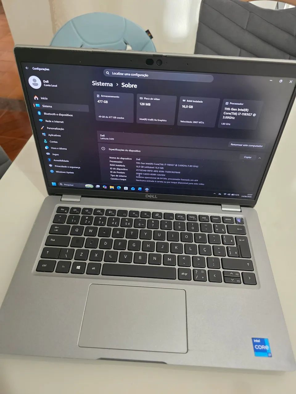 Notebook Core i7 16gb Ssd 512gb  Dell Latitude 5420 - Foto 4