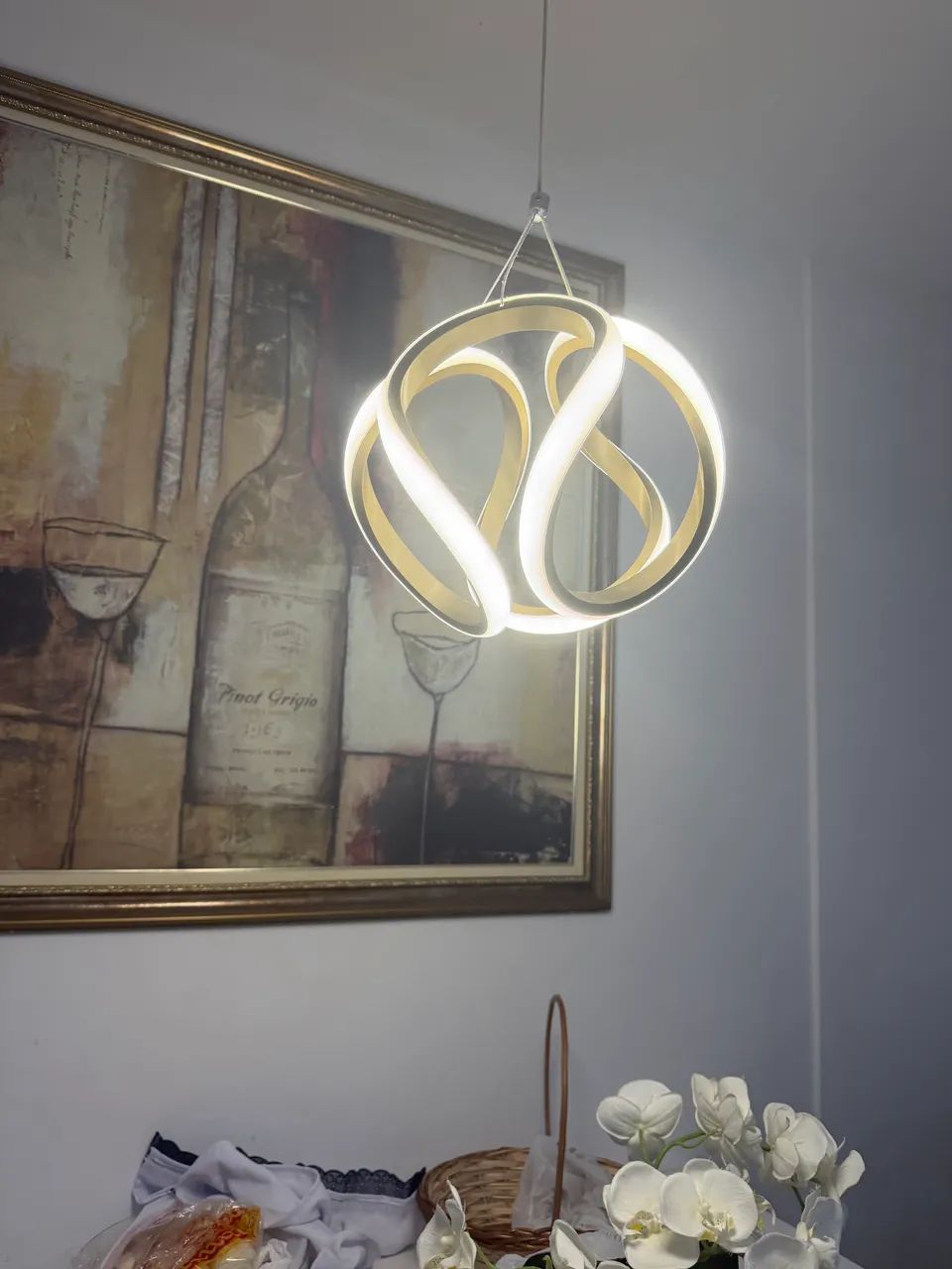Lustre de Led dourado  - Foto 2